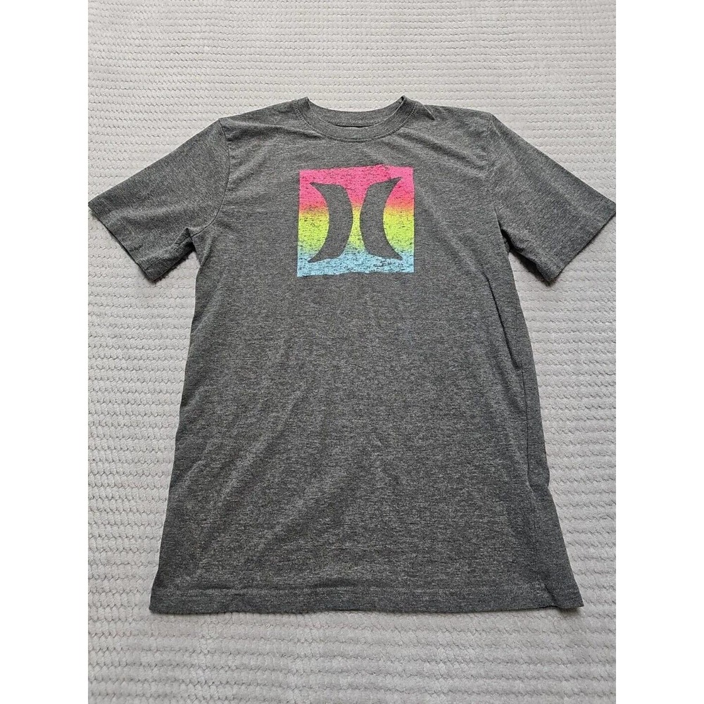 Hurley Shirt Boys 18/20 Rainbow Graphic Short Sleeve Crew Neck
